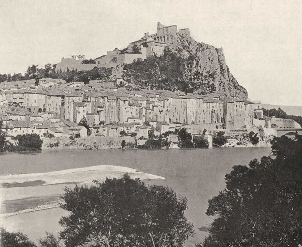 ALPES-DE-HAUTE-PROVENCE. Vue générale de Sisteron 1902 old antique print